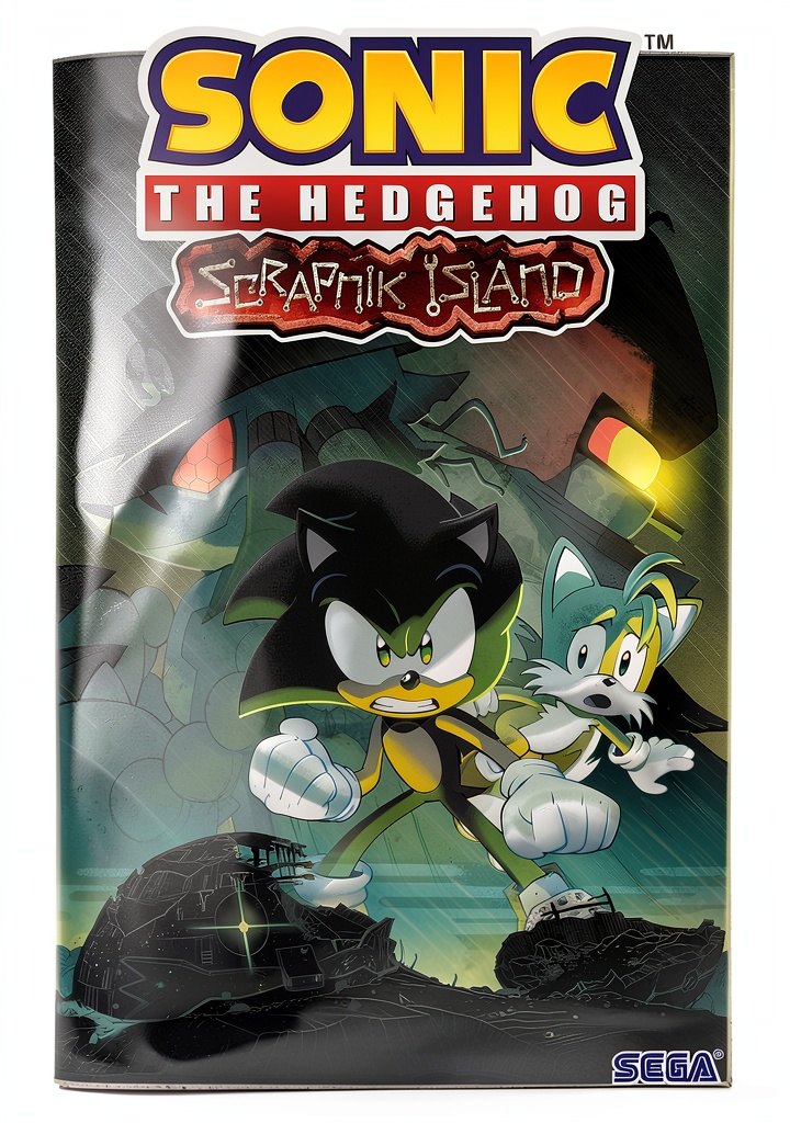 Sonic the Hedgehog Scrapnik Island graphic novel cover on a digital device
